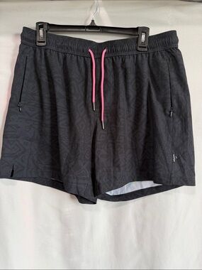 Men's Black Swim Trunks with Pink Drawstring
